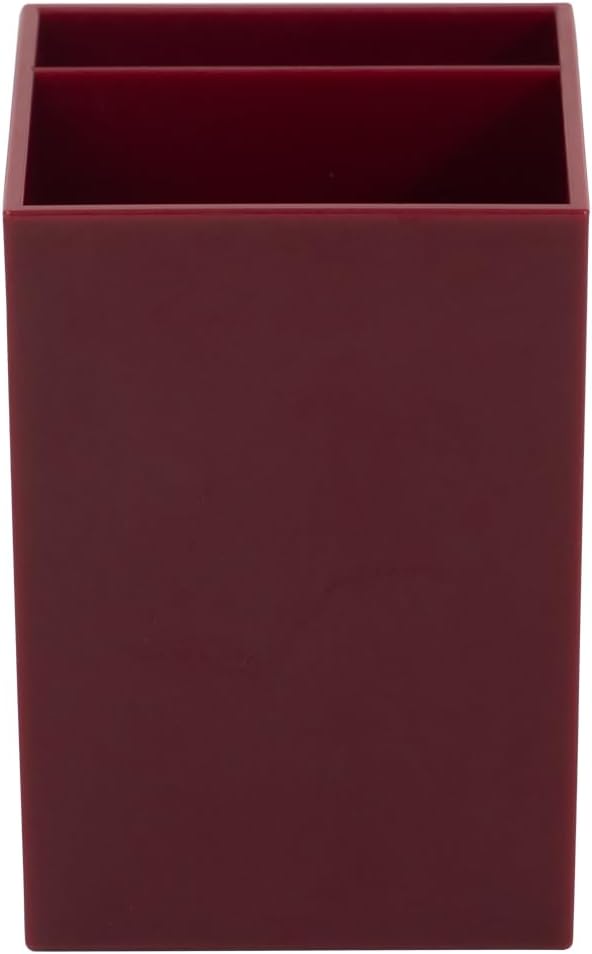 JAM PAPER Plastic Pen Holder - Burgundy - Desktop Pencil Cup Sold Individually