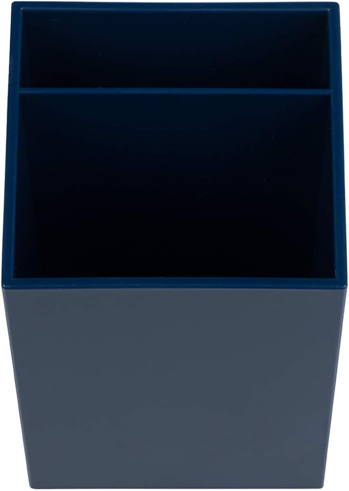 JAM PAPER Plastic Pen Holder - Navy Blue - Desktop Pencil Cup Sold Individually