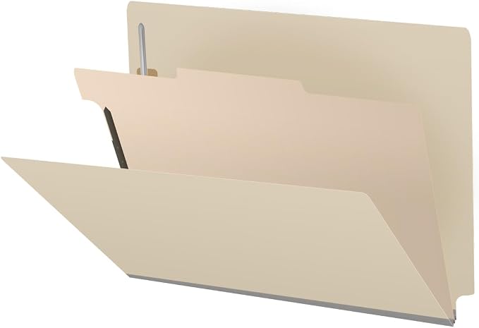 18 Pt. Manila Classification Folders, Full Cut End Tab, Letter Size, 1 Divider (Box of 10)