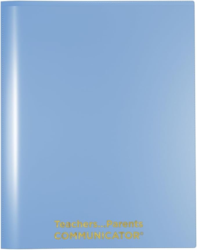 Nicky's Folders® English Communicator, Parent-Teacher Folder, Patented Tear-Resistant Flexible Plastic 2 Inside Pockets, 2 Exterior Sleeves, Letter Size Paper, Single Color(24 Pack) (Powder Blue)