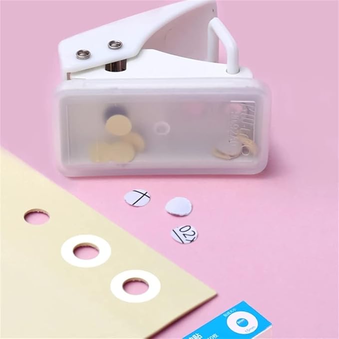 Mini Single Hole Punch Portable Planner Round Binder Label Card Punch Manual Scrapbook Craft DIY Machine Stationery(Black)