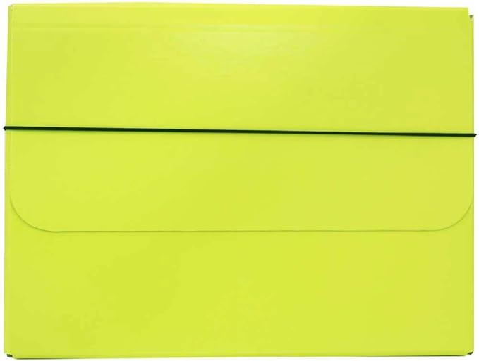 JAM PAPER Strong Thick Portfolio Carrying Case with Elastic Band Closure - 10 x 1 1/4 x 13 1/4 - Lime Green - Sold Individually