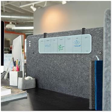 U Brands Cubicle Glass Dry Erase Board, Undated One-Week, 20 x 5.5, White Surface