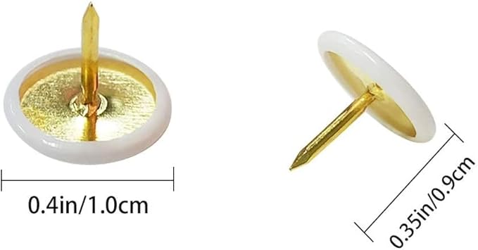 100Pcs White Push Pins Wall Tacks Plastic Round Head Thumbtack for Home, School, Map, Office, Photo Wall, Cork Board Tape, Adhesives and Fasteners