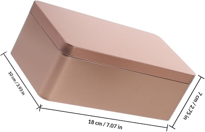 HOMSFOU 3pcs Rectangular Tinplate Storage Boxes for Paper Clips and Pencils, Portable Convenience with Multifunctional Design, Simple and Elegant Metal Organizer for Office and Pantry Use