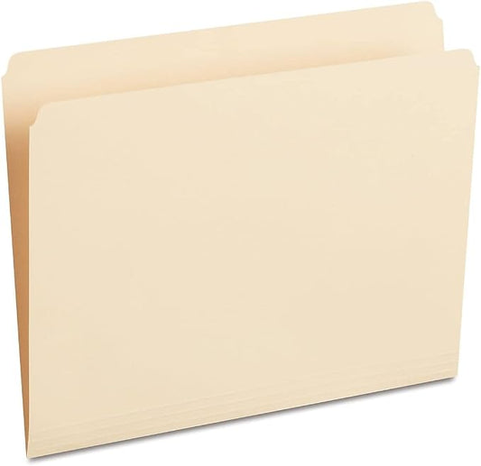 Staples 100% Recycled File Folders, Letter Size, Straight‑Cut Tabs, Manila, Eco‑Friendly Paper Stock, 100/Box