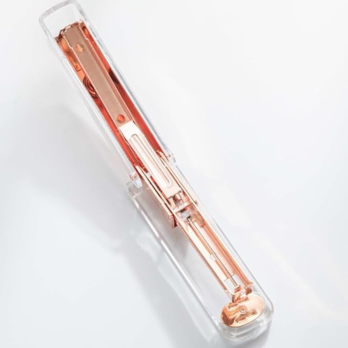 Transparent Round Acrylic Stapler, Transparent Rose Gold Color(E)
