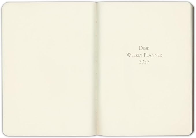 Gallery Leather Desk Weekly Monthly Planner 2027, Elegantly Bound Calendar Planner and Notebook with Stylish Gold-Gilded Page Edges, 12 Months - Caribbean Yellow - 8x5.5"