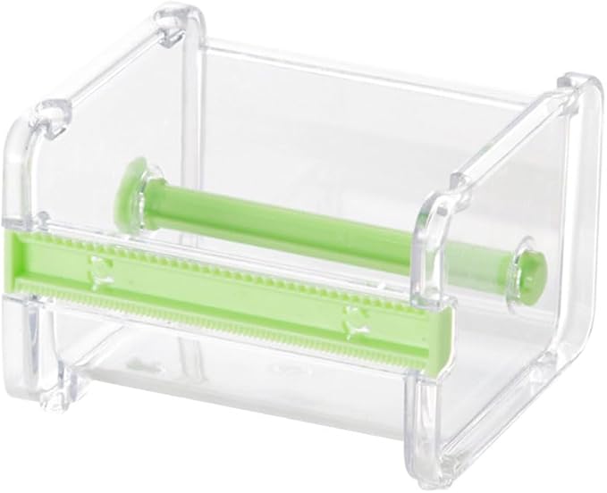 Tape Dispenser Cutter, Visible Packaging Roll Tape Holder Organizer for Home Office School (Green)