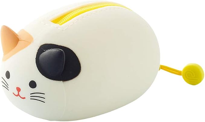 LIHIT LAB PuniLabo Mini Zipper Pouch, Horizontal, 2.2" x 2.7", Calico Cat (A7780-7), Small