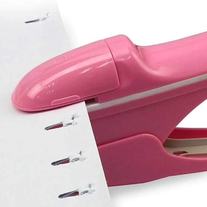 Hand-held Mini Safety Stapler Without Staples, 7 Sheets of Paper Binding Without Staples, College Office(E)