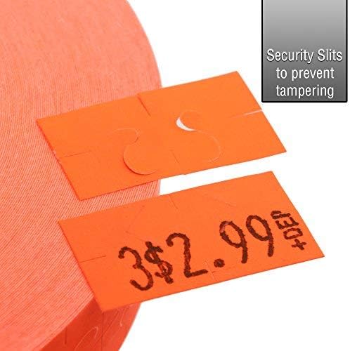 Perco Fluorescent Red Pricing Labels for Monarch 1131 Pricing Gun - 1 Sleeve, 20,000 Price Gun Labels Bundle with Monarch Ink Roll for Monarch 1131 & 1136 Price Labelers (Pack of 4)