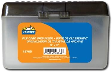 Plastic Index Card Flip Top File Box Holds 3 x 5 Cards