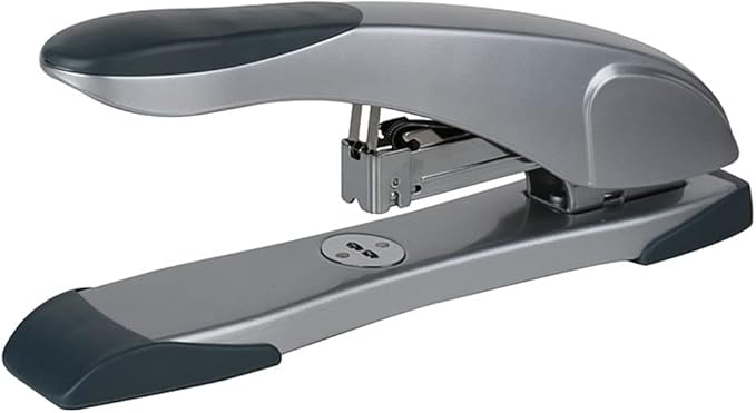 KUYWLMKMZZ Desk Stapler Metal Staplers Office Heavy Duty 60 Page Capacity Heavy Duty Stapler Suitable for Office Learning Desktop File Sorting and Binding Silver Gray School Supplies (Color : A)