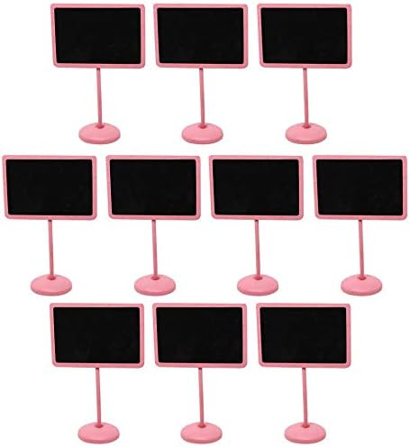 10pcs Mini Blackboard Mini Wooden Wedding Blackboard Chalkboard Place Cards Message Board Label Table with Stand Base - Pink