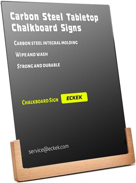 Chalkboard Sign Tabletop Chalkboard Signs with Base Stand Carbon Steel Menu Chalkboard Stand,Message Board for Shop, Restaurant, Home Decoration (Wooden Base 28 * 36cm/11.02×14.17inches), White