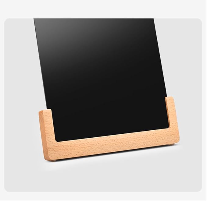 Tabletop Chalkboard Signs with Base Stand Carbon Steel Menu Chalkboard Stand, Message Board for Shop, Restaurant, Home Decoration (Wooden Base 22 * 31cm/8.6612.20inches)