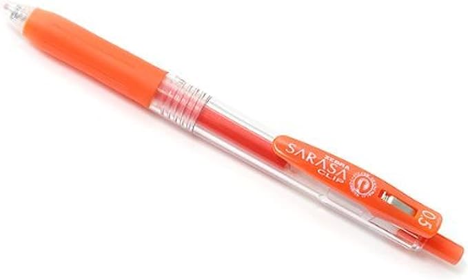 Zebra Sarasa Clip Pen 0.5 mm, Red/Orange (JJ15-ROR)