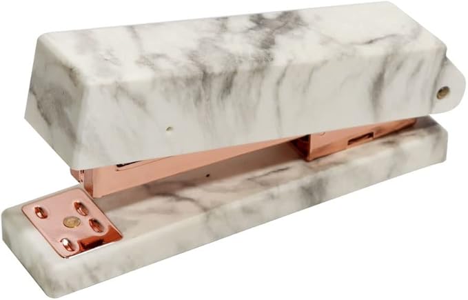 Desk Stapler Office Metal Classic Desktop Stapler Heavy Duty with 20 Sheets Capacity Marble Texture Easy to Load Ergonomic Stapler School Supplies (Color : B)