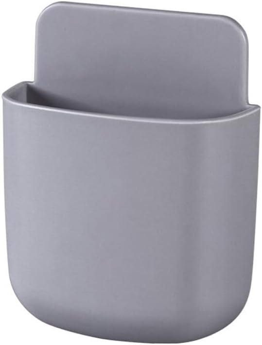 AKOAK Wall-mounted Remote Control Holder, Self-adhesive Wall-mounted Storage Case - Cell Phone, Pen, Makeup Brush, Glasses, Storage Case Next to Desk, Pack of 1 (Gray)