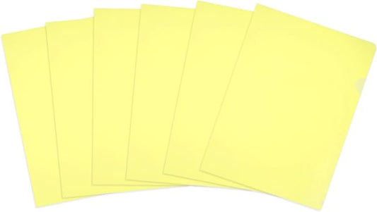 PATIKIL 6 Pack A4 Plastic Folders, Letter Size Clear Folders l Type Project Pockets Paper Document Jacket Sleeves Transparent for Documents Office File, 8.7x12.2, Yellow