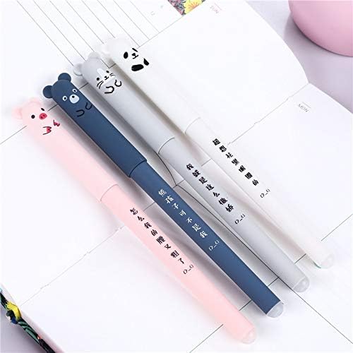 4 Pcs/set Kawaii Pig Bear Cat Mouse Erasable Gel Pen School Office Supplies Stationery Gift 0.35mm Blue Black Ink 4 Pcs/set(blue 4pcs)
