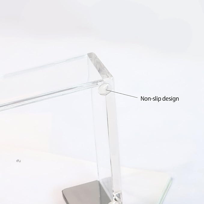 MultiBey Sticky Notes Memo Pad Holder Dispenser Silver Acrylic Transparent Sticky Note Pad Desk Supplies Organizer Accessories for Office Home Schools (Silver)