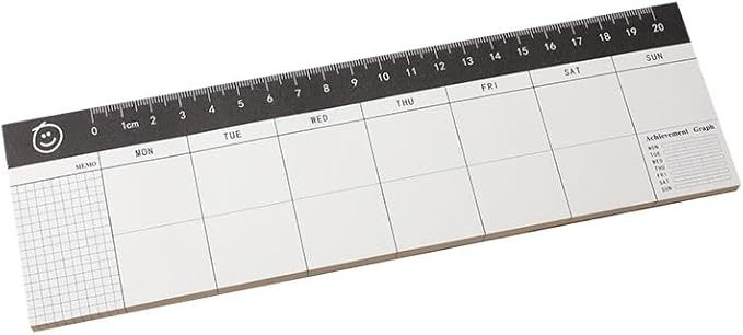 Undated Desk Planner Scheduler Weekly Planning for Goal Setting and Reflection - Horizontal Days of Week Paper Note Pad, Planner Organizing