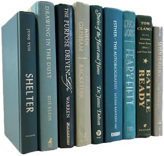 Decorative Accent for Home Decor – Real Books by Color® Interior Styling Piece for Bookshelf, Coffee Table, Design Display (Set of 7, Green)