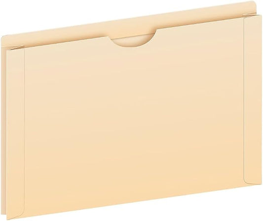 Pendaflex File Jackets, Legal Size, Manila, 2" Expansion, Reinforced Straight-Cut Tabs with Thumb Cut, 50 Per Box (23200EE), Beige
