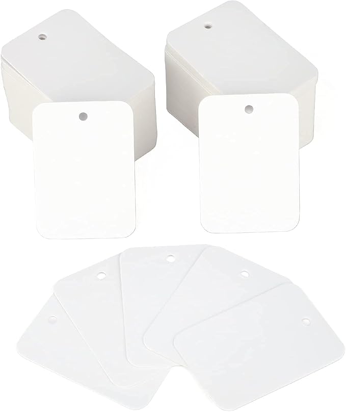 jijAcraft 1000Pcs Price Tags, White Clothing Tag for Retail, Small Kraft Paper Labels for Labeling Price, Size, Number, Writable Price Tags for Business Supplies Selling Jewlry, Clothes (1.9" X 1.4")