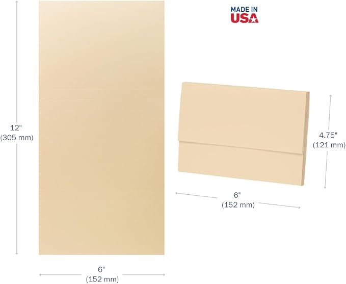 Apothecary Products Manila File Folders, Extra Large (XL) Double Fold, Expanding Document Organizer for Papers & Files, Durable Office Filing Storage, Made in USA, 100 Count (12" x 6" x 1.25")