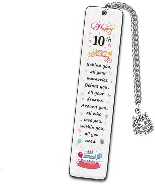 10th Birthday Bookmark Gifts Behind You All Your Memories Bookmarks | 10 Year Old Girl Boy Birthday Gifts for Book Lovers 10 Yrs Old Daughter Birthday Gifts