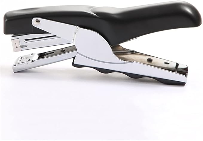 Creative Stapler Plier Stapler Heavy Duty Office Stapler Hand Held 20-Sheet for Desktop Office Work Student Teacher Large Capacity No Jam Stapler for Gifts Stapler (Color : Black, Size : 10