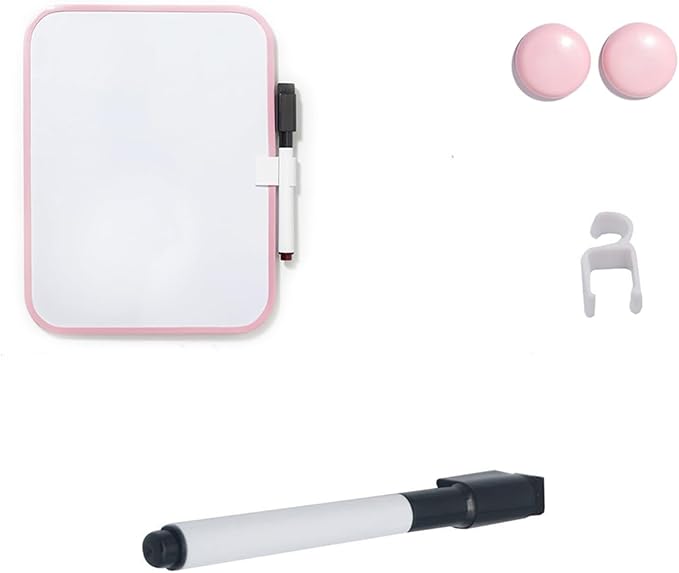 Magnetic Whiteboard with Marker and Magnets, 6" x 8",Small Whiteboard for Classroom, School Locker,Home, Office (Black)