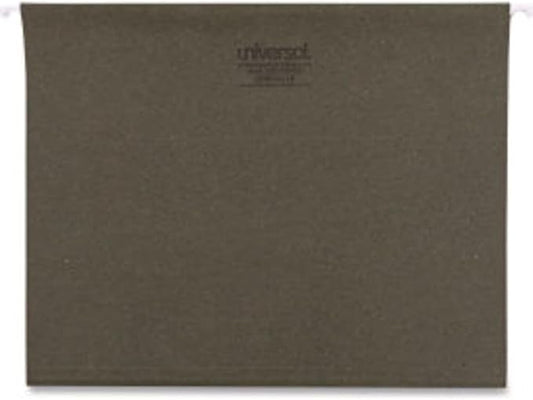 Universal Hanging File Folders, Letter Size, 1/5-Cut Tabs, Standard Green, 25/Box