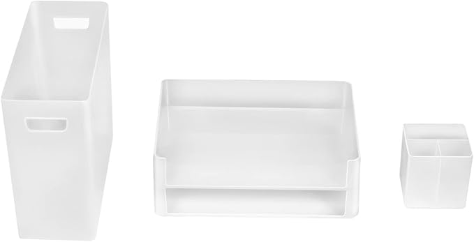 Sorbus Desk Organizer Set for Office Supplies & Home Accessories, Paper File Organization Box, Stackable Letter Tray, File, Pen Organizers, Great for Desktop, Workstation, Classroom, Plastic