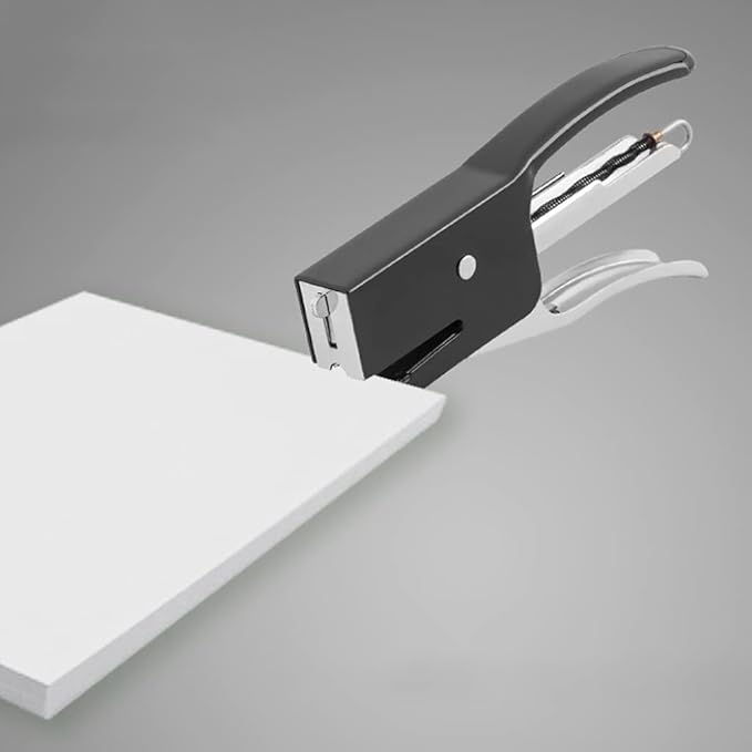 Creative Stapler Hand-held Staplers Have 20 Sheet Page Easy to Load Ergonomic Plier Stapler for Office Desk Accessories Or Home School Stapler for Gifts Stapler (Color : Black, Size : 20000