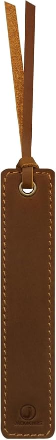 Jack&Chris Genuine Leather Bookmark, Handmade Stitched Thin Bookmarks for Women Men, Classic Style Book Accessories Gifts for Book Lovers Students Writers Readers Teens Adults