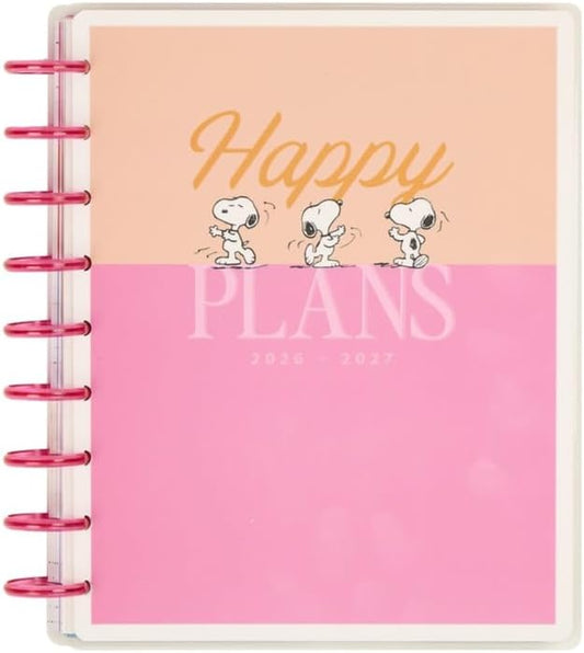 Happy Planner Peanuts Disc-Bound 12-Month Academic Planner, July 2026–June 2027 Planner, 12 Dividers, Classic Size, 7" x 9.25", Dashboard Layout