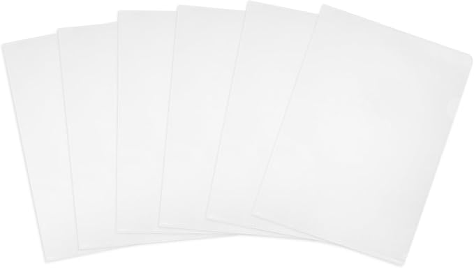 PATIKIL 6 Pack A4 Plastic Folders, Letter Size Clear Folders l Type Project Pockets Paper Document Jacket Sleeves Transparent for Documents Office File, 8.7x12.2, Transparent