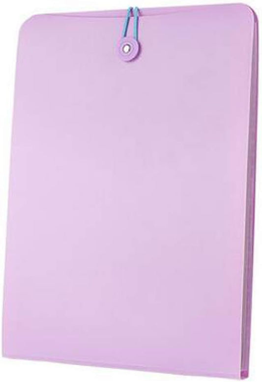 Vertical Expanding Accordion Folder with 7 Pockets Paperwork Organizer Document Wallet Briefcase Business File Organizer Bag A4 Letter Size Elastic Rope Closure Pink
