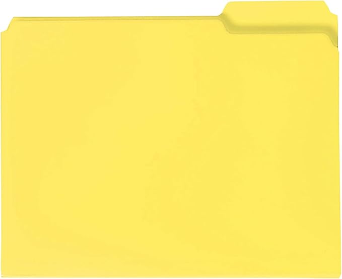 Smead Poly File Folder, 1/3-Cut Tab, Letter Size, Yellow, 24 Per Box (10504)
