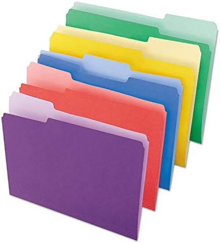 Universal 10506 File Folders, 1/3 Cut Single-Ply Top Tab, Letter, Assorted, 100/Box