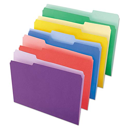 Universal 10506 File Folders, 1/3 Cut Single-Ply Top Tab, Letter, Assorted, 100/Box
