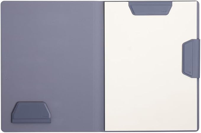 LHiDS Magnetic Business Portfolio Lite Resume Padfolio Organizer with Clipboard, Paper Clip, Writing Pad, Pen/Card Holder, Magnetic Closure for Work, School and More (Midnight Blue, A4/Letter)
