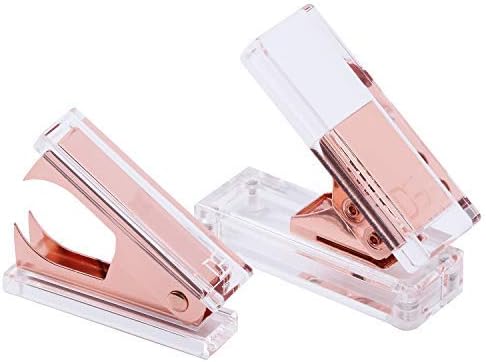 Rose Gold Acrylic Hole Punch and Staple Remover by DS DRAYMOND STORY - Desktop Stationery Series (Wedding Gift Ideas for Guests)