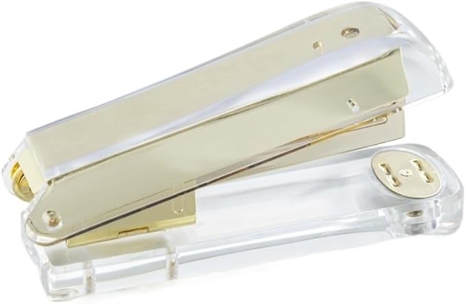 Transparent Round Acrylic Stapler, Transparent Rose Gold Color(D)
