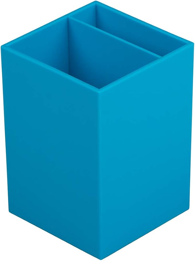 JAM PAPER Plastic Pen Holder - Blue - Desktop Pencil Cup Sold Individually