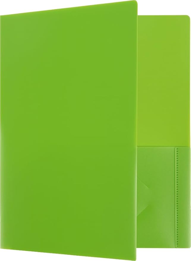 JAM PAPER Heavy Duty Plastic 2 Pocket Extra Tough School Folders - Assorted Fashion Colors - 24 Folders/Pack (4 Assorted Packs of 6)